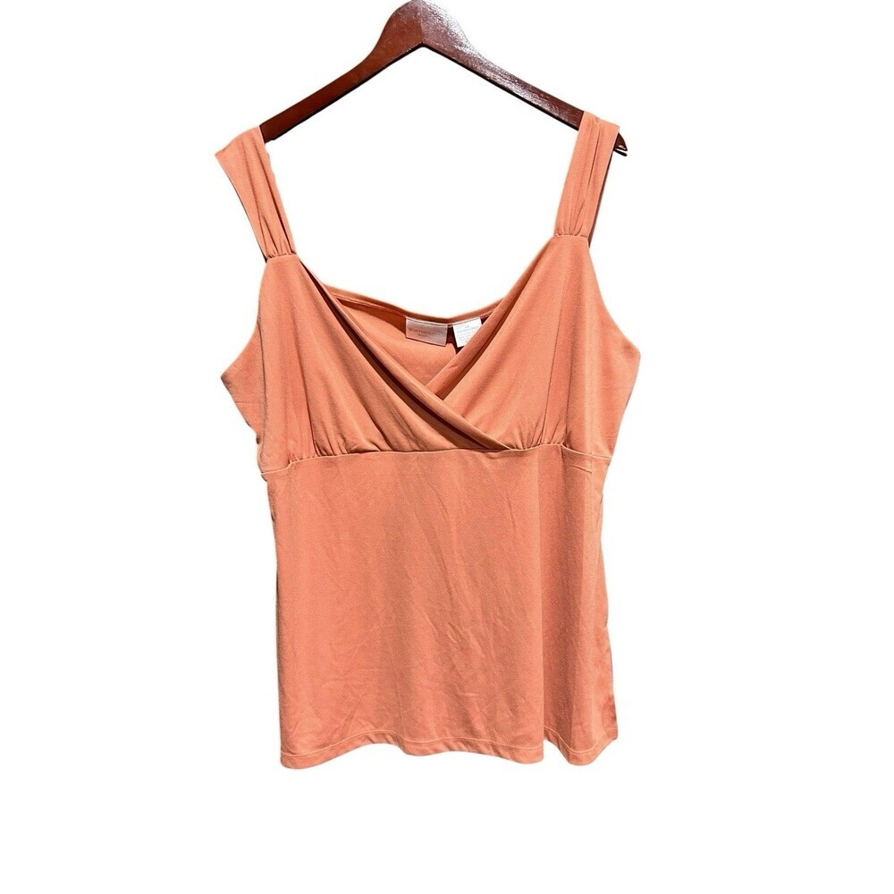 NWT Vintage Worthington 90s Y2K Babydoll Top Orange Deadstock Size 1X Top